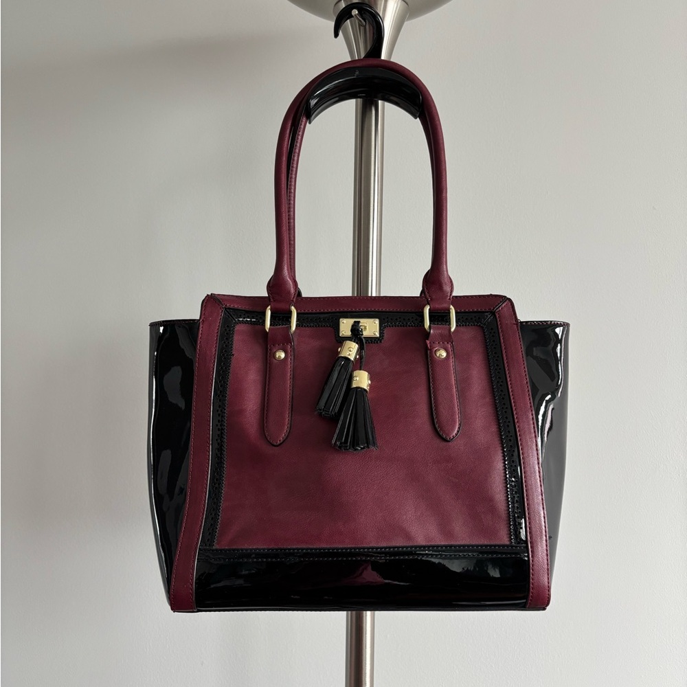 NWOT Red and Black Vegan Leather Nine West Tote